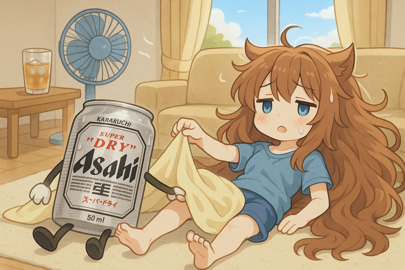 暑さでぐったりな小さな女の子 | の人気AIイラスト・グラビア