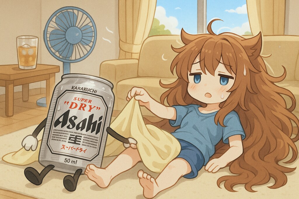 暑さでぐったりな小さな女の子