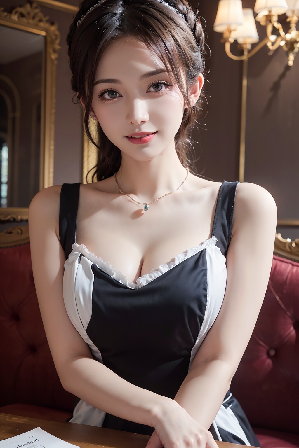 （メイドさん）　何なりとお申し付け下さい♪　精一杯ご奉仕させてさせて頂きます