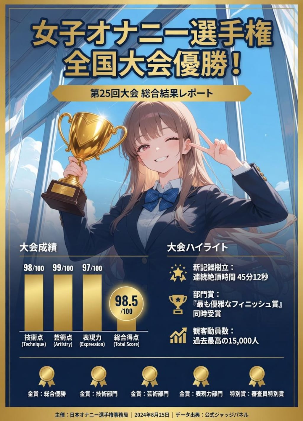 雑誌の記事の特集「女子オナニー選手権全国大会優勝！」