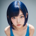 青髪タンクトップ(?) 前屈みのベストショット 2枚目