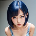 青髪タンクトップ(?) 前屈みのベストショット 3枚目