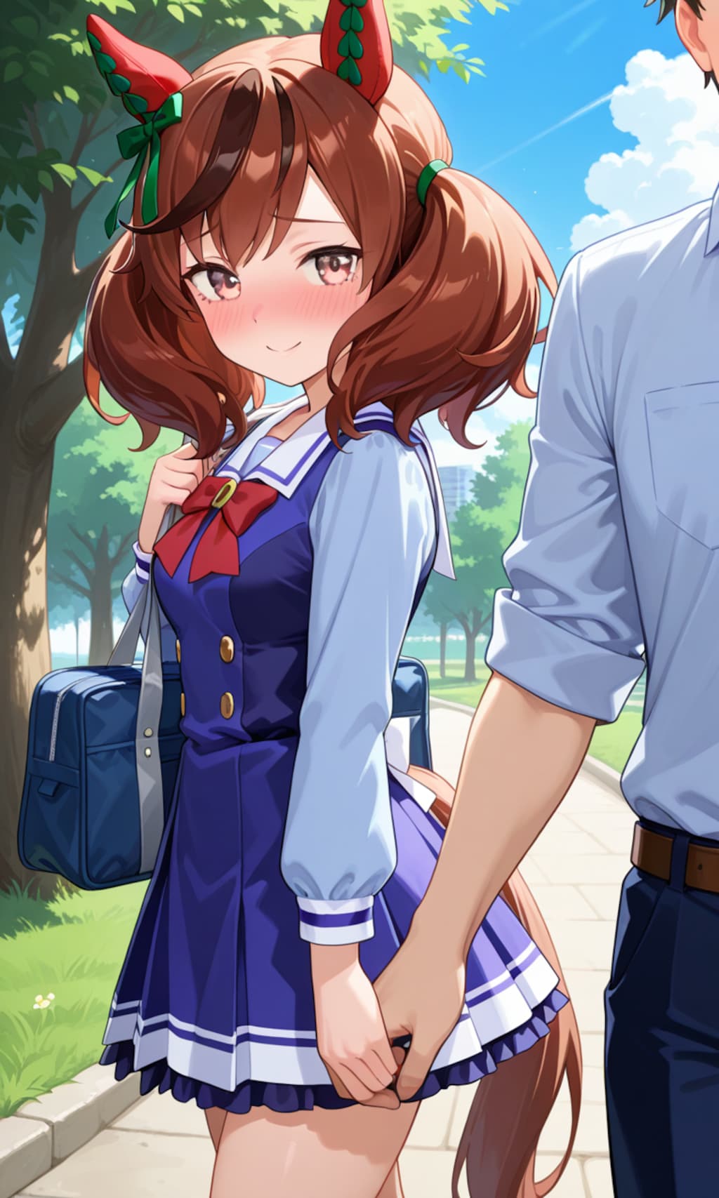 手をつなぐのがまだ恥ずかしいネイチャさん