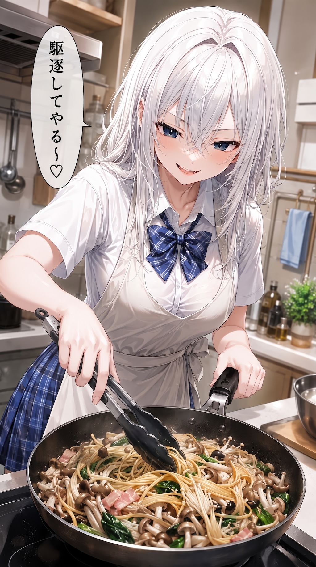 きのことベーコンの和風パスタ