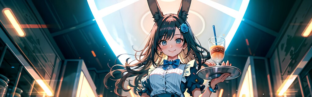 クラブ店員のうさみみのメイドさん