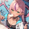 ピンクゲーミング女子のお外で買い食い 4枚目