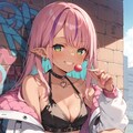 ピンクゲーミング女子のお外で買い食い 3枚目