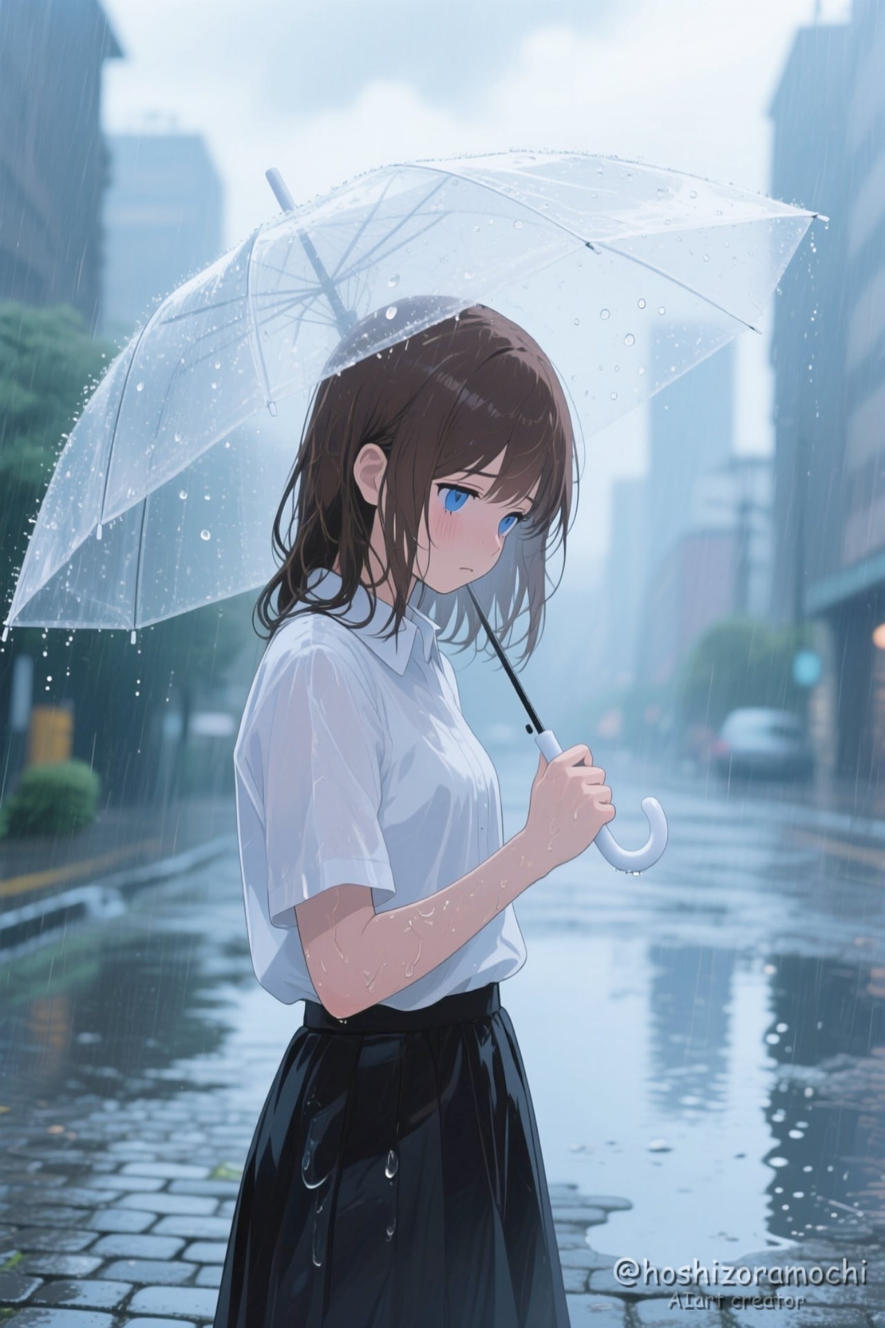 雨上がりの憂鬱☔️ | の人気AIイラスト・グラビア