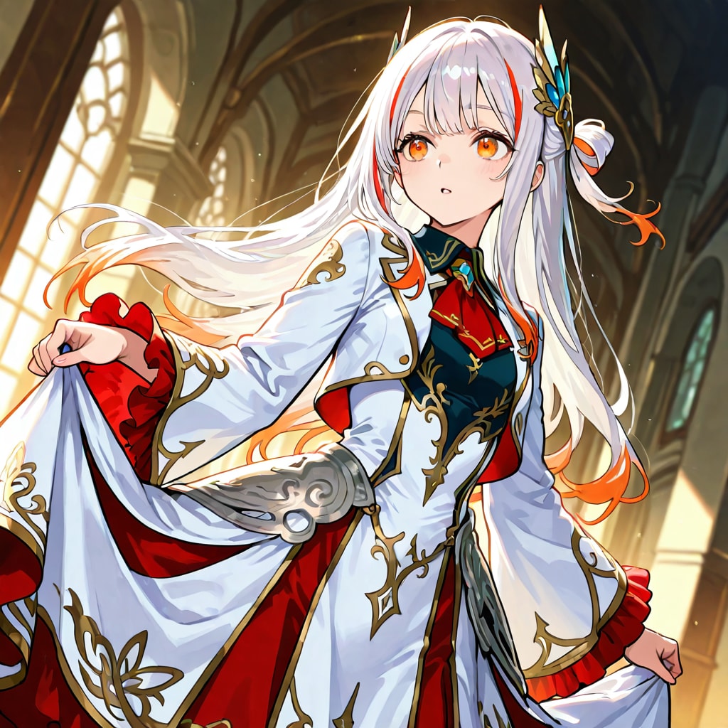 白髪にオレンジラインって良いよね