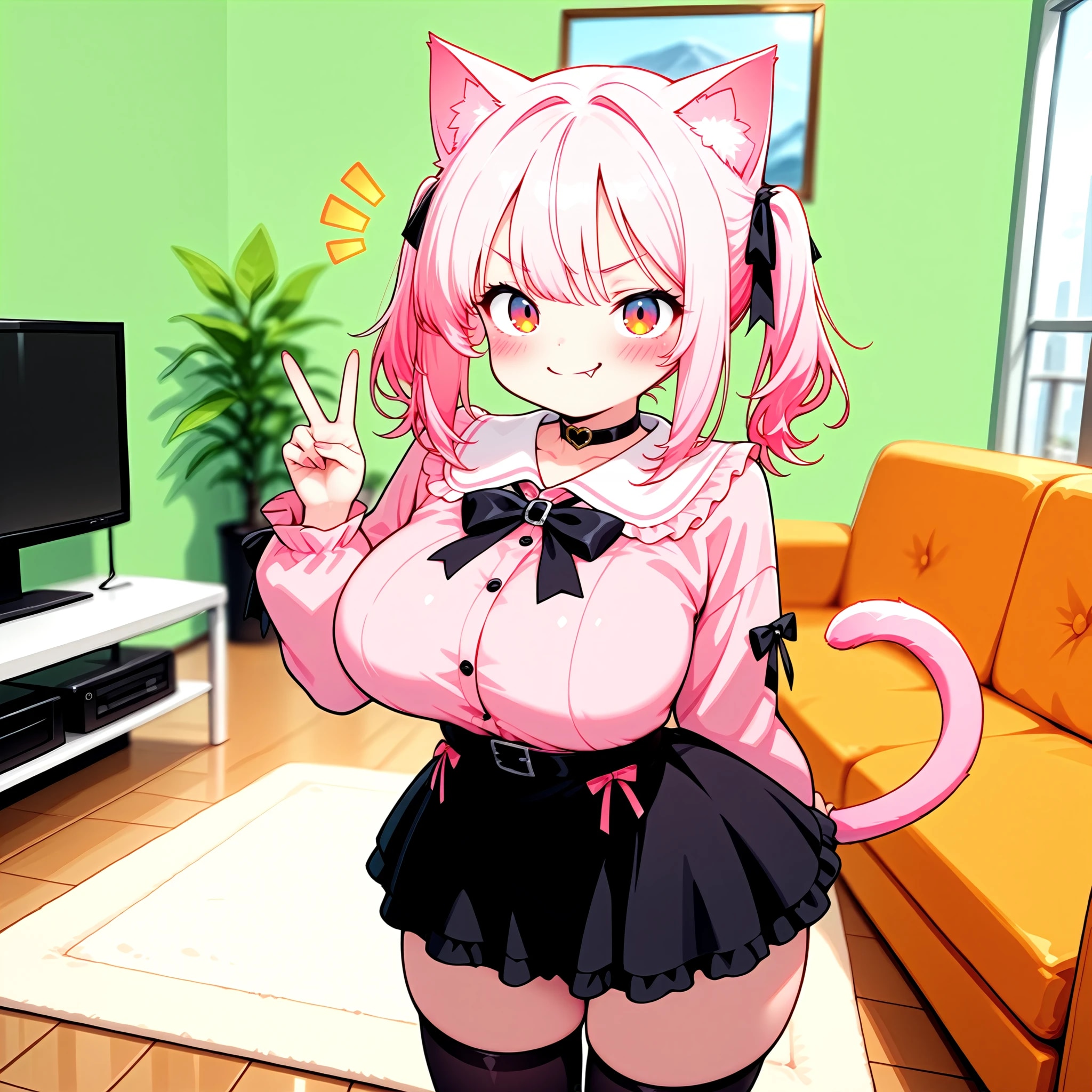 地雷服を着てご満悦　猫耳さん | の人気AIイラスト・グラビア