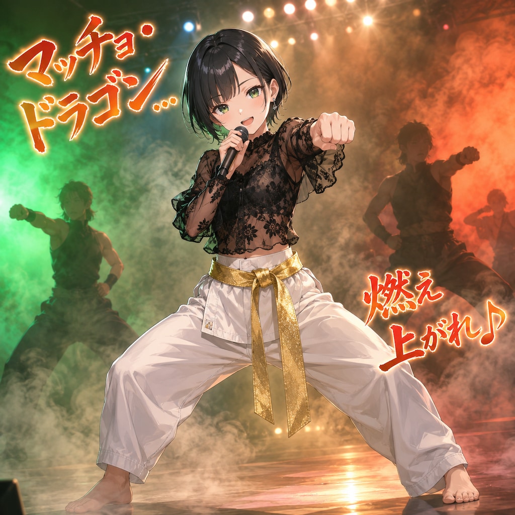 マッチョ・ドラゴンを歌う藍音ちゃん