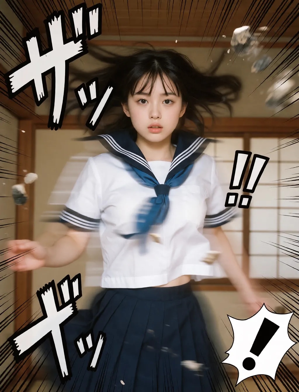 勢いのあるセーラー服