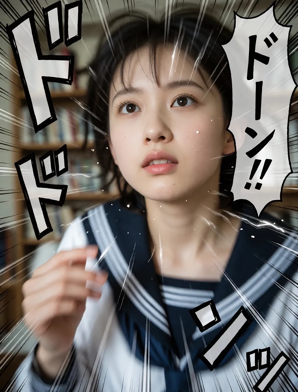 勢いのあるセーラー服