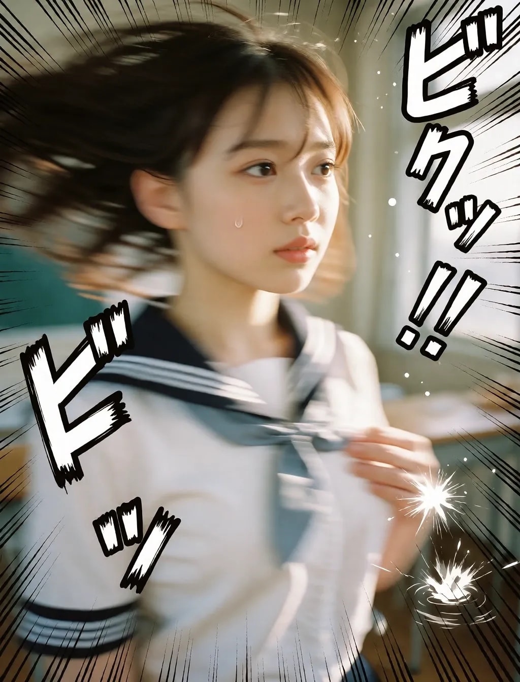 勢いのあるセーラー服