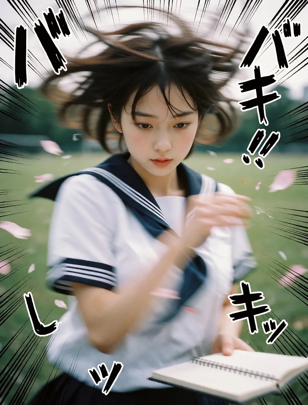勢いのあるセーラー服