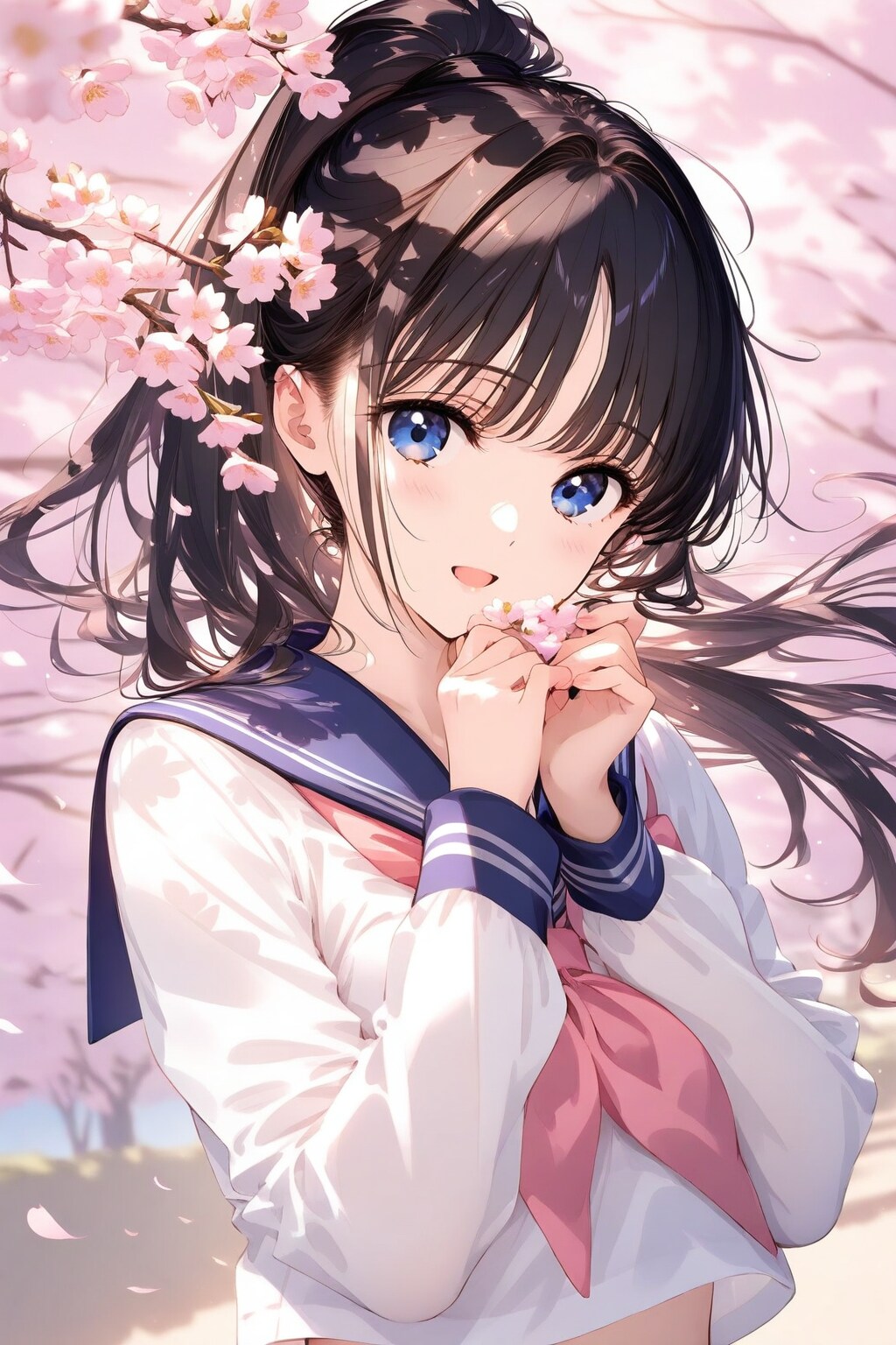 桜とセーラー服 | の人気AIイラスト・グラビア