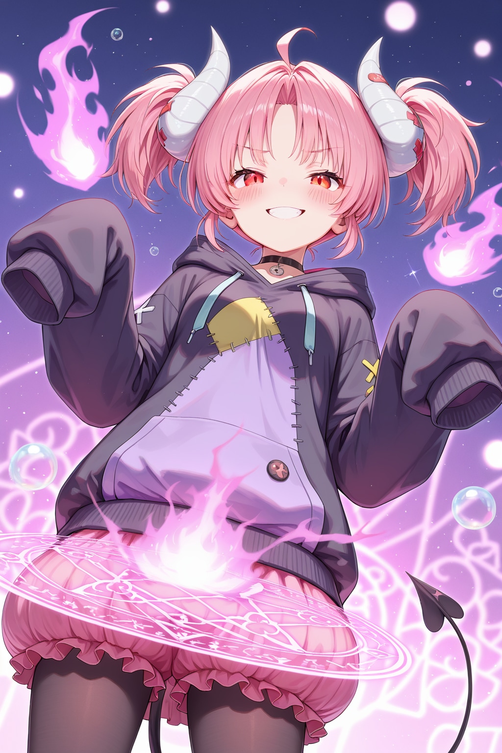 悪魔と萌え袖フーディー