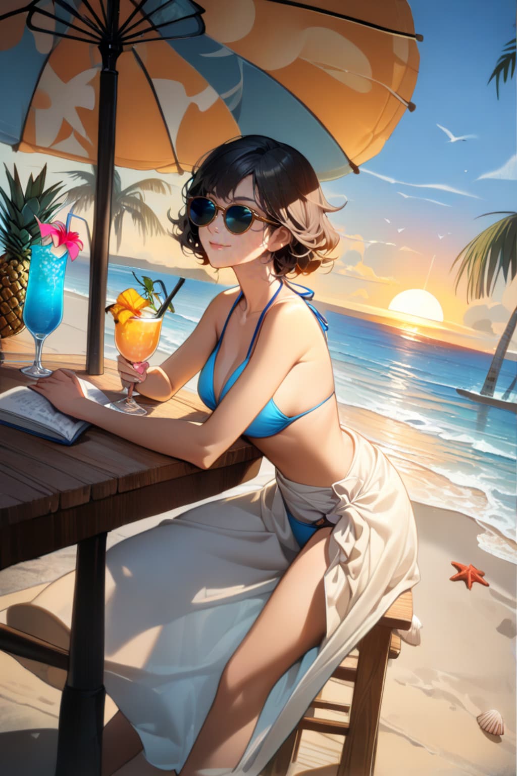 ビーチのカフェでのひととき