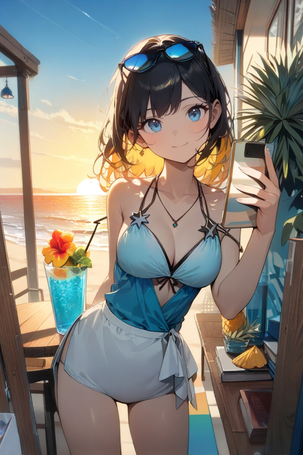 ビーチのカフェでのひととき