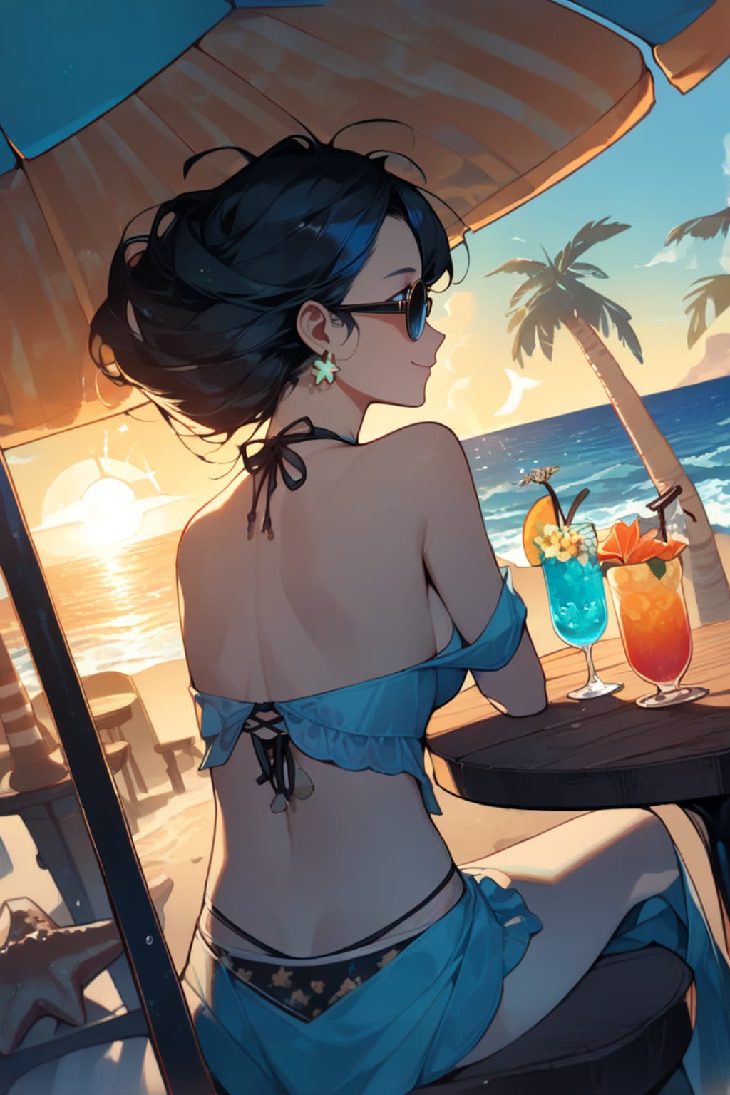 ビーチのカフェでのひととき