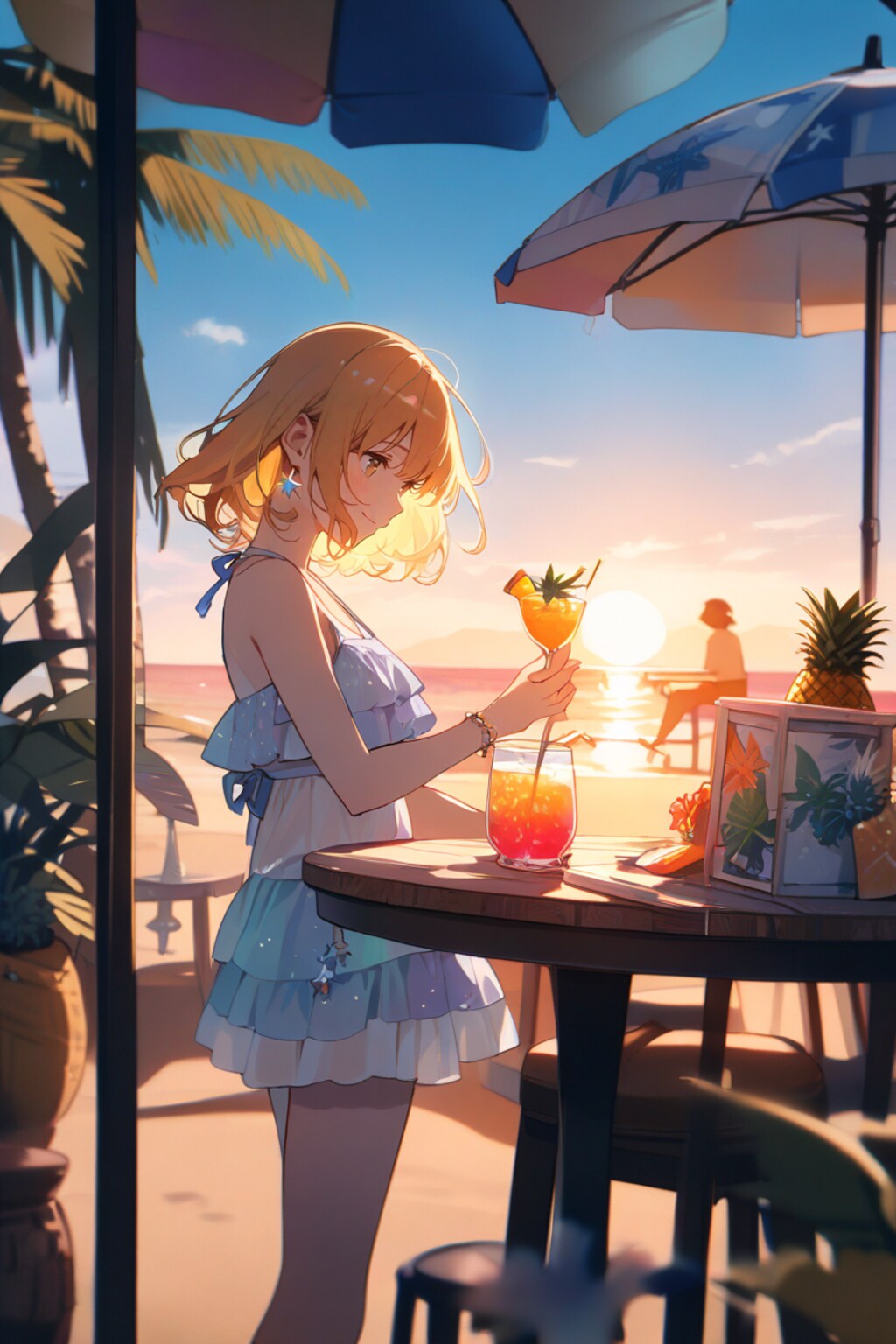 ビーチのカフェでのひととき