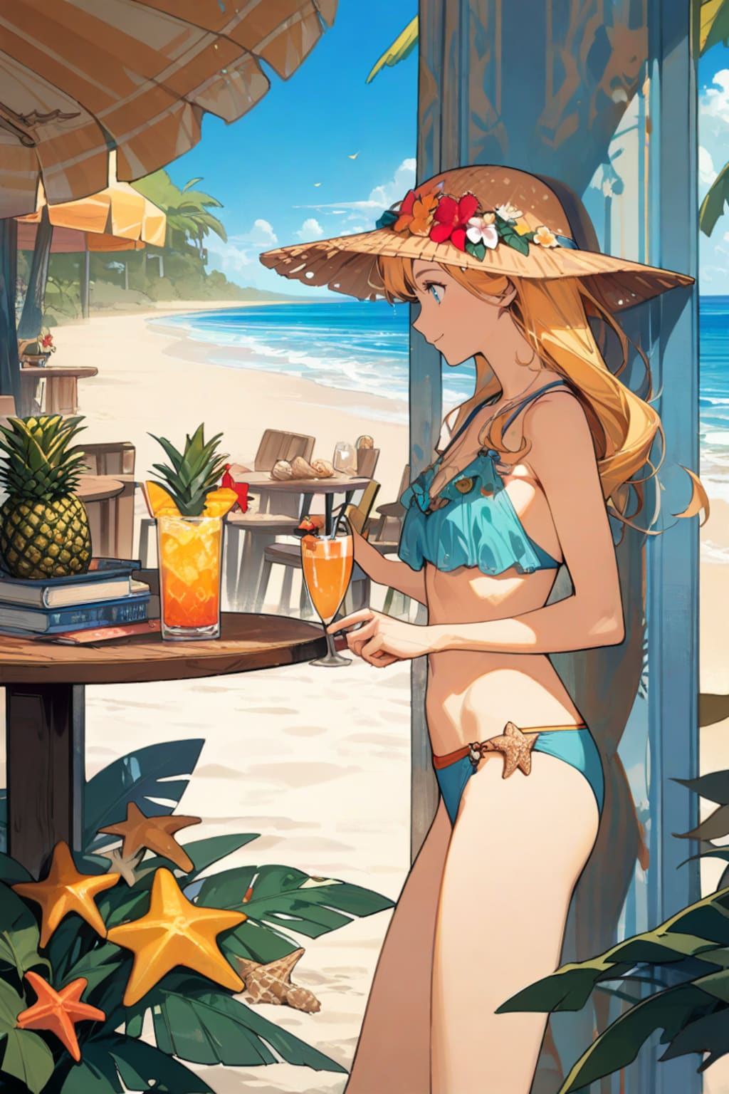 ビーチのカフェでのひととき