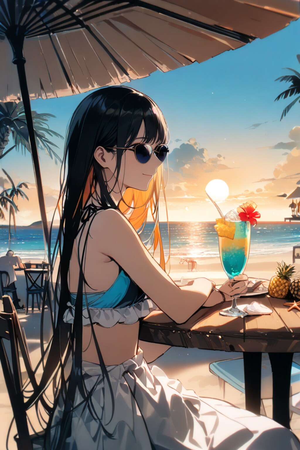 ビーチのカフェでのひととき