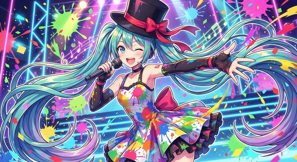 シルクハット ミクさん