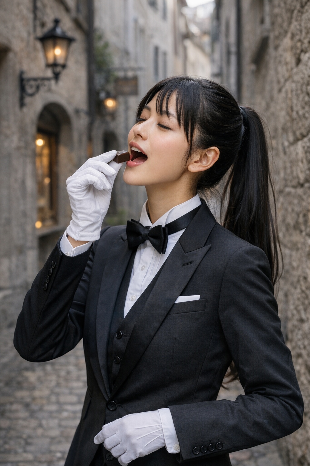 チョコをいただく執事ちゃん