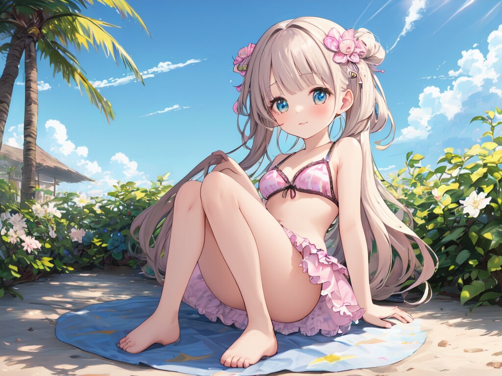 ロリ少女、海でバカンス
