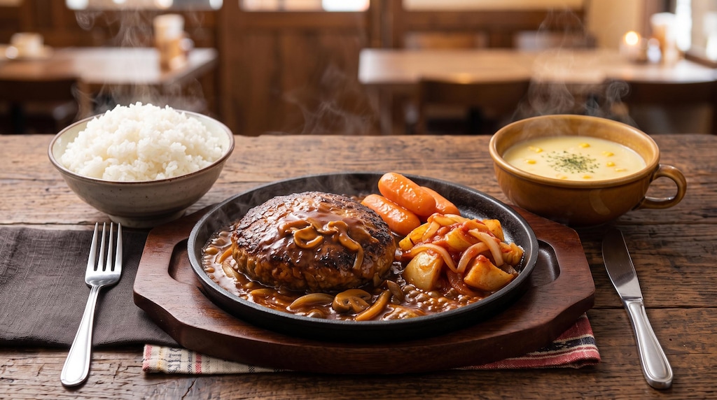 摩訶不思議食堂のハンバーグ膳