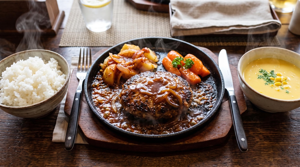 摩訶不思議食堂のハンバーグ膳