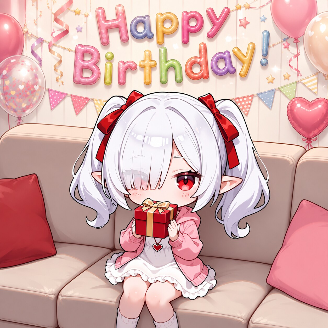 【誕生日FA】スマホなのさん、シロネさん | の人気AIイラスト・グラビア