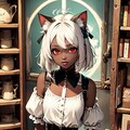 買い物中の褐色猫娘 6枚目