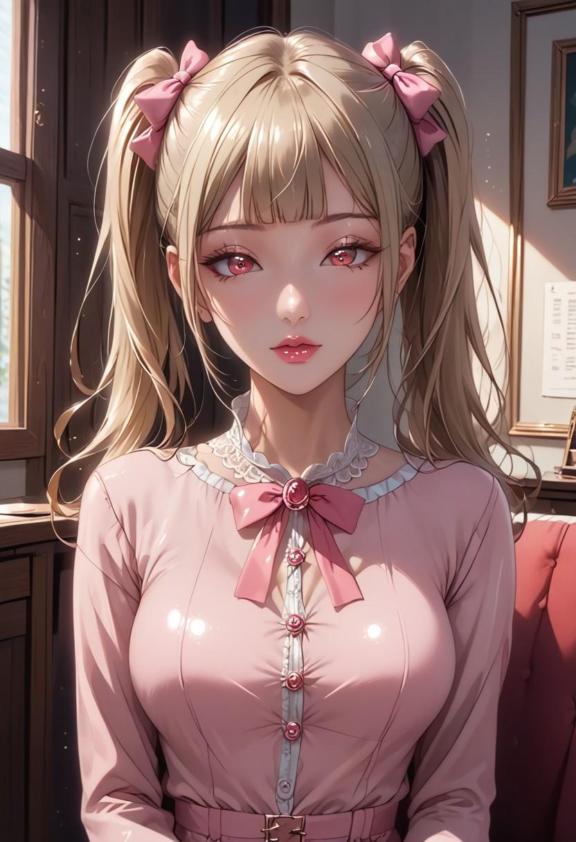 パジャマ姿の金髪ギャル