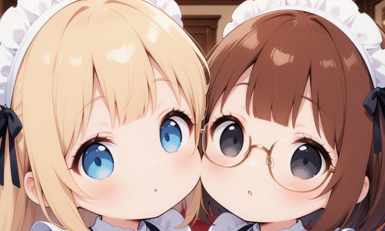 顔面どアップのちびメイドちゃんたち