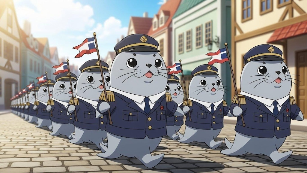 進撃するアザラシ