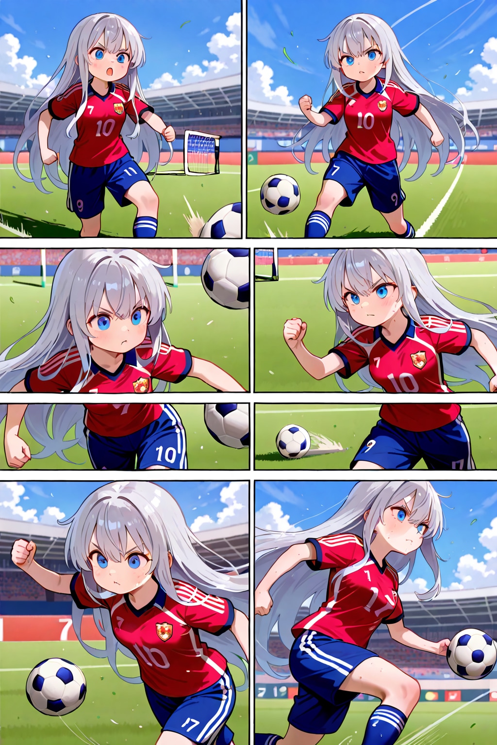 サッカー漫画風銀髪ちゃん