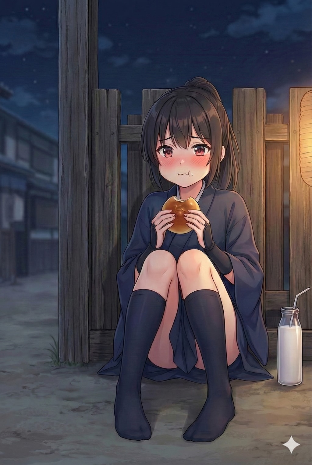 女隠密同心、張り込み（あんパン）中。