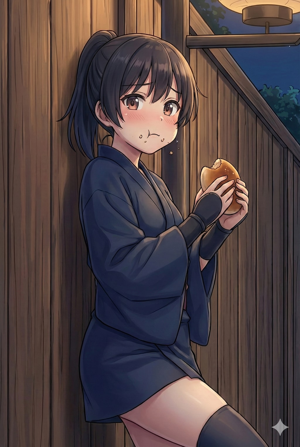 女隠密同心、張り込み（あんパン）中。