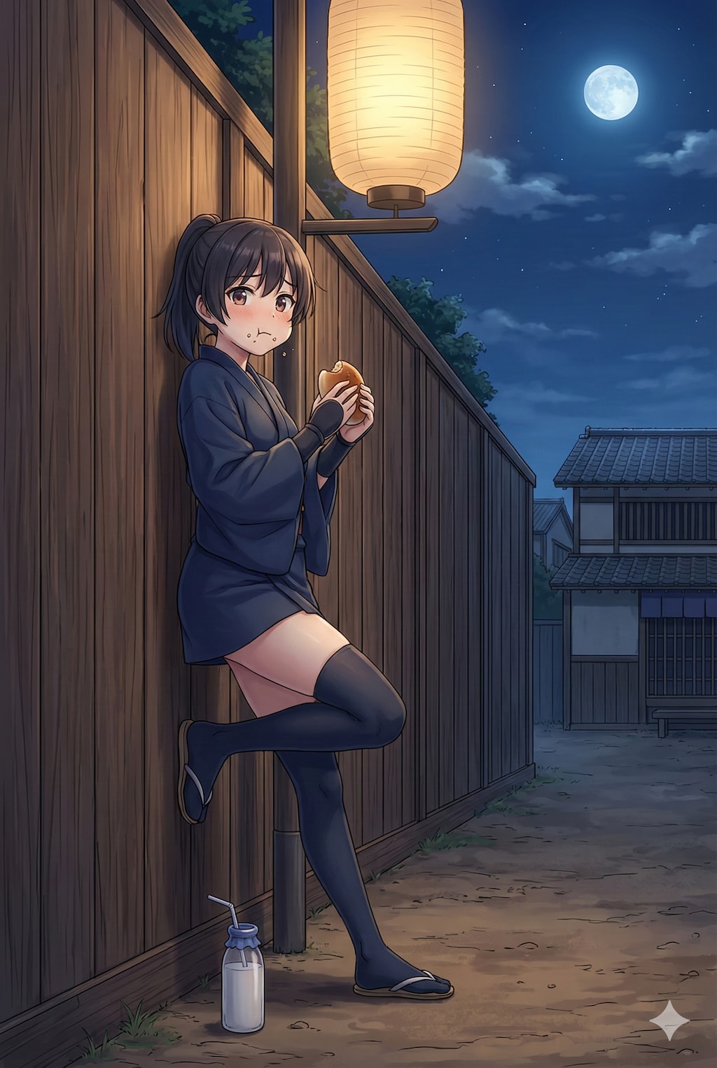 女隠密同心、張り込み（あんパン）中。