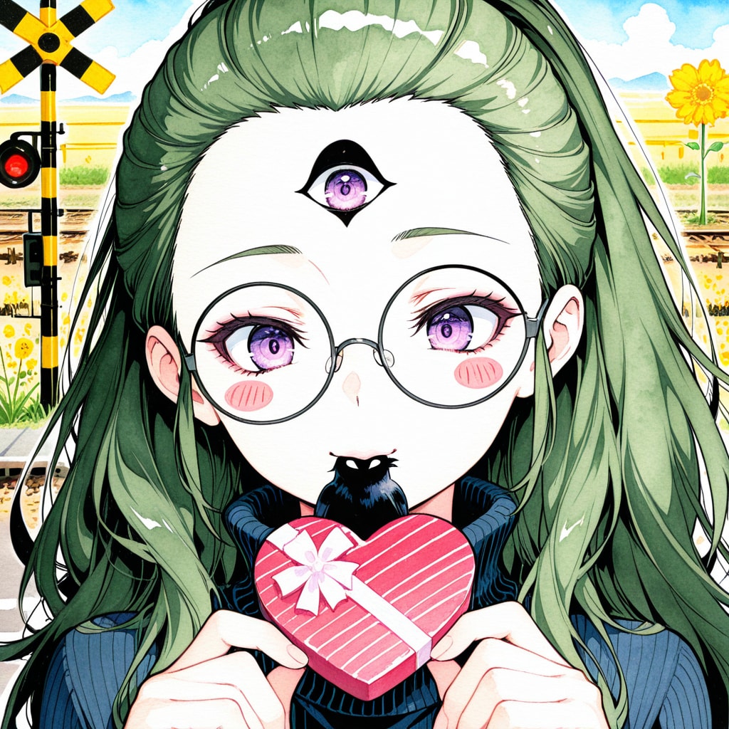 眼鏡の緑髪ちゃん