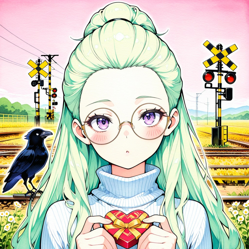 眼鏡の緑髪ちゃん | の人気AIイラスト・グラビア