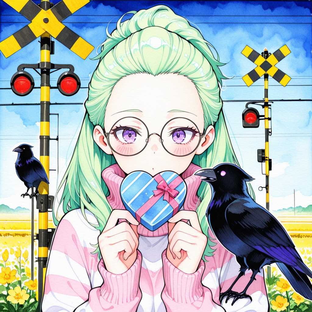 眼鏡の緑髪ちゃん