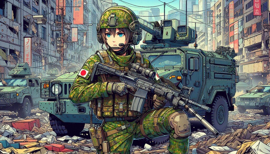 パトロール中の女性兵士　その１