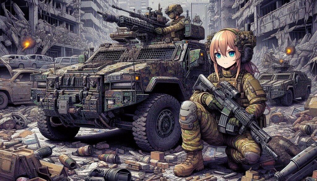 パトロール中の女性兵士　その１