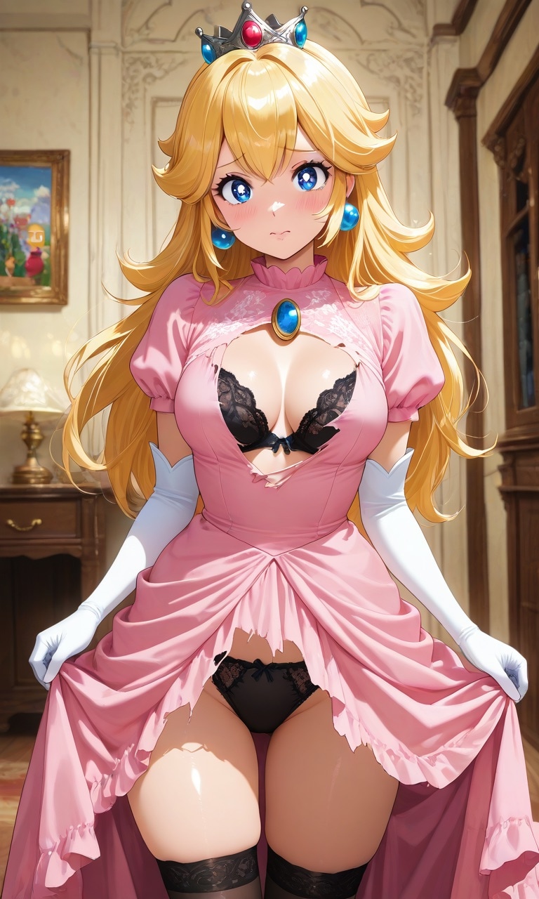 ドレス破れのピーチ姫