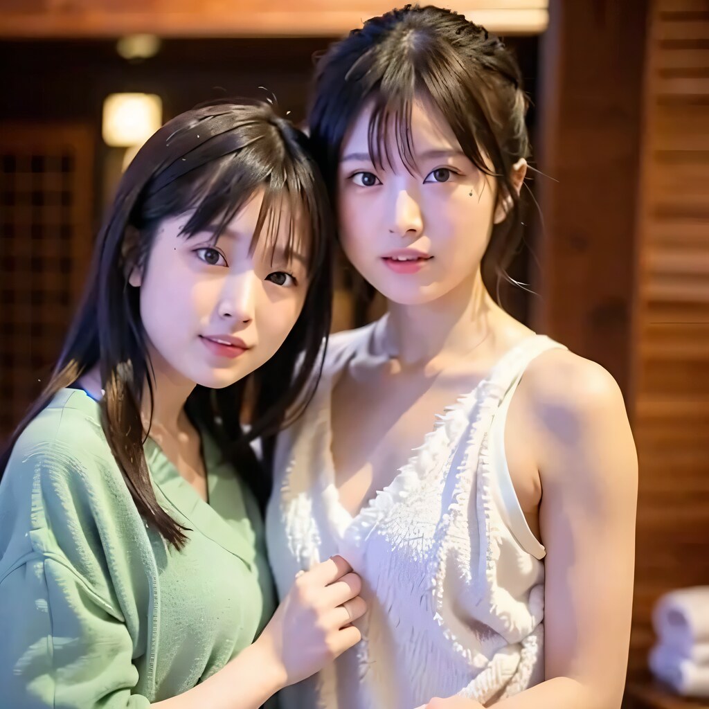 黒髪ロングでお風呂の美女５３