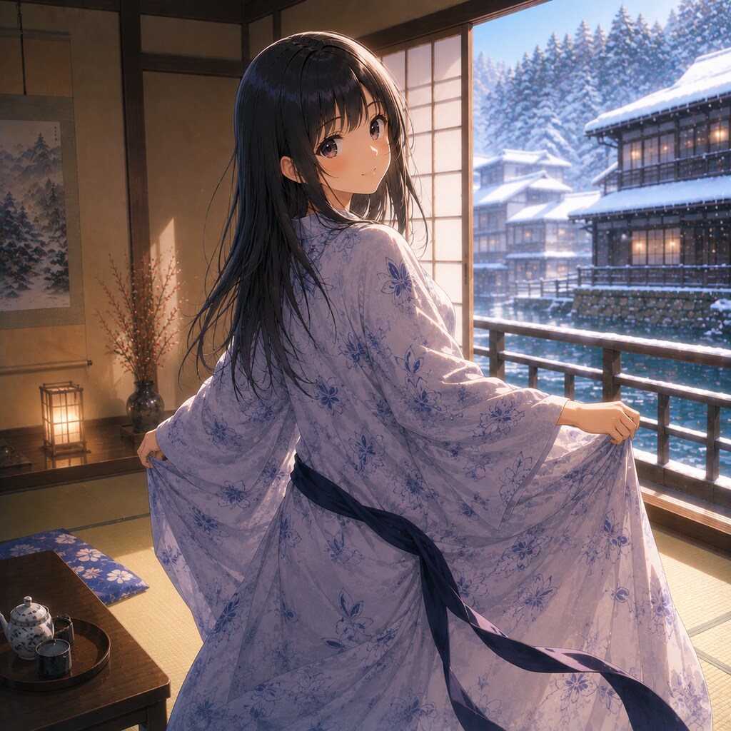 着付け中女子