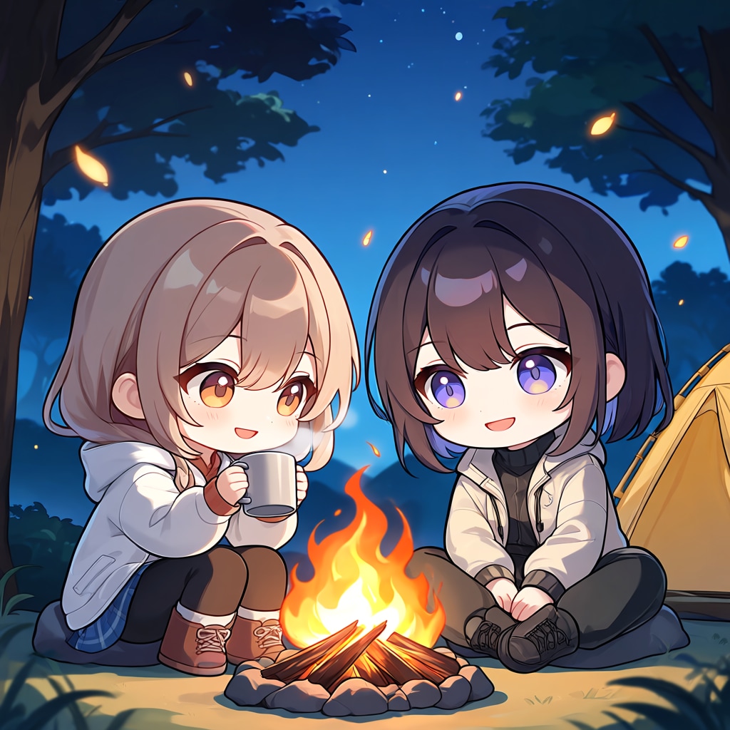 焚火で一服